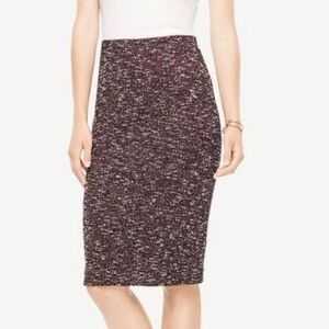 Ann Taylor Factory Burgundy Tweed Skirt